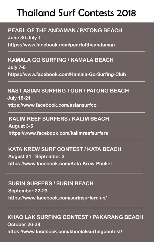 Thailand Surfing Contests 2018